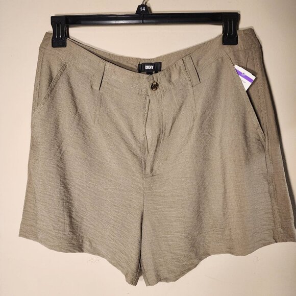 DKNY Womens Beige Classic High-Rise Minimalist‎ Flowy Shorts NWT Size 14 - Picture 1 of 6